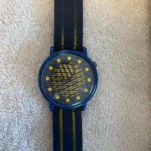 Swatch Blue and Yellow Geometric Watch